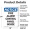 Signmission Fire Alarm Control Panel Inside OSHA Notice Sign, Aluminum, 18in W x 24in L, 2PK OS-2PACK-NS-A-1824-V-12520 - alternate 2